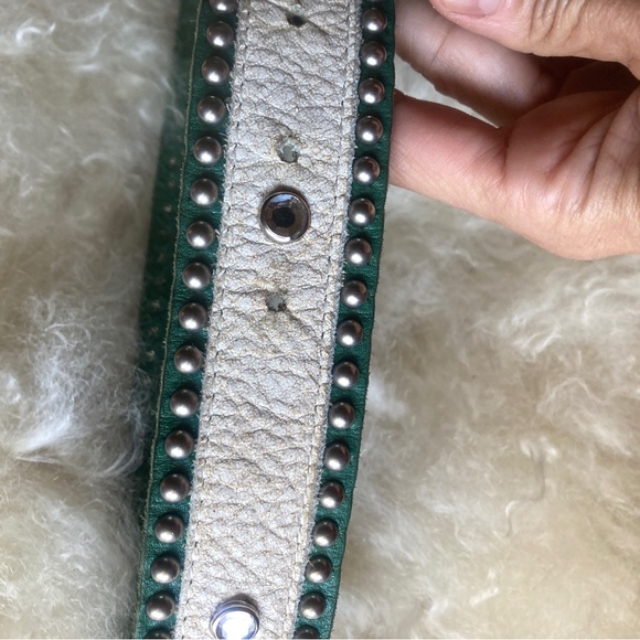Western blue white rhinestone leather belt carnival cowgirl stage wear costume main image 7